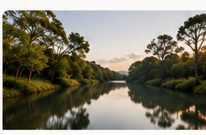 Peaceful hinterland waterway on the Sunshine Coast
